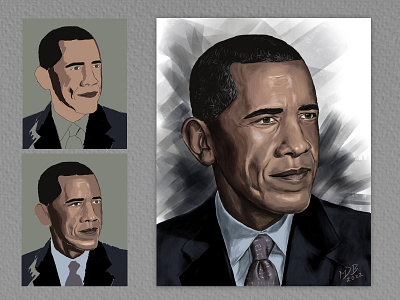 Digital Portrait art barrackobama digital painting portrait