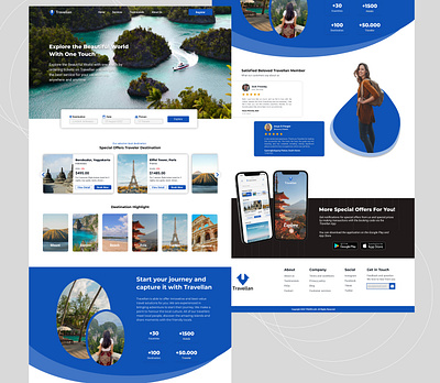 Travellan - Travel Agency Website agency app branding design graphic design illustration landing page logo travel travel agent typography ui ux vacation vector website