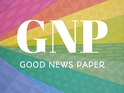 Good News Paper logo marketing rainbow typography