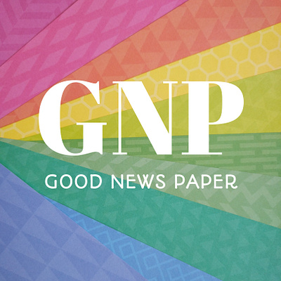 Good News Paper logo marketing rainbow typography