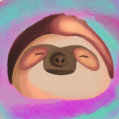 Retro Sloth 90s cute dream illustration procreate retro sloth