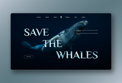 Save the whales | Landing page danger design endanged large typography mammals sea ui whales