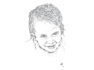 Nix black and white illustration ink pointillism