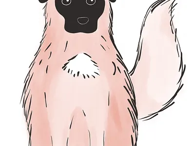 Fern animal cute dog drawing illustration procreate