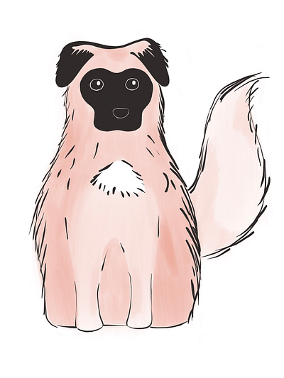 Fern animal cute dog drawing illustration procreate
