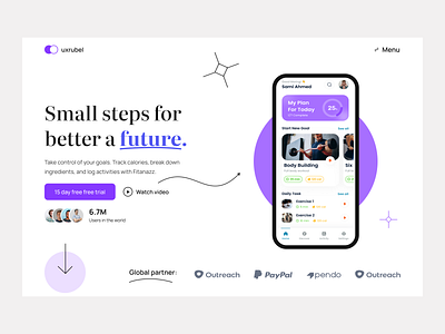Mobile app landing page application design header homepage landing page mobile app ui design uiux web design website
