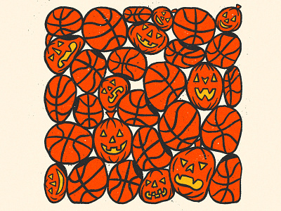 Pumpkin Patch all the pretty colors basketball halloween illustration nathan walker nba pumpkin sports