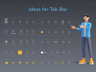 Tab Bar Design app design button bar home icons iconset ios design mobile ui nav bar navigationbar notification profile search tab tab bar tabbar tabs ui ui design ux ux design