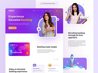 Redesign UNO Bank Mini Project branding company profil design figma illustration landingpage ui ui ux uiu web design website