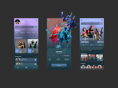 01- Streaming Platform App android art direction branding design ecommerce fortnite gameapp gaming gamingplatform ios logo mobile mobile app ui vector