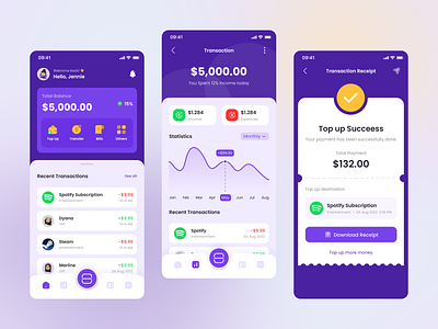 Digiwall - E-Wallet Apps design mobile app mobile ui ui