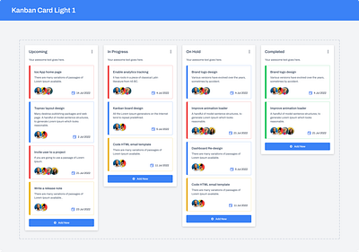 Figma dashboard UI kit - Kanban cards app card crm dashboard design figma kanban management project templates ui ui kit