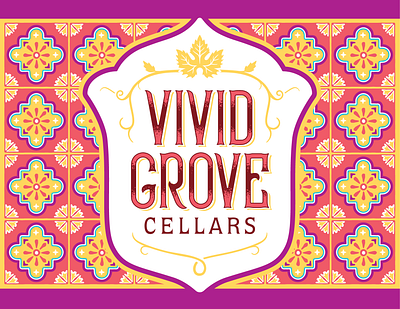 Vivid Grove Cellars Logo branding design graphic design illustration logo pattern vector