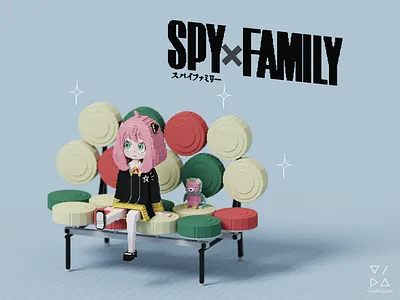Voxel Anya Forger (Spy x Family) 3d anya forger isometric magicavoxel spy x family voxel voxel anime voxel anya voxel art voxel character