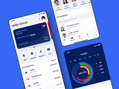Redesign concept for Bank of America bank bank app banking banking app figma finance finance app fintech fintech app fintech banking fintech mobile app ios ios app ui ui design uiux user experience user interface ux ux design