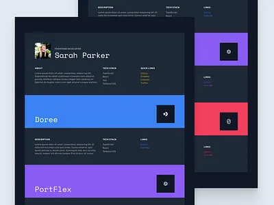 Developer Portfolio design one page personal portfolio ui ux web design