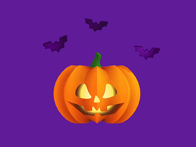 Pumpkin 🎃 vs bat 🦇 animated 3d animation branding graphic design logo motion graphics ui