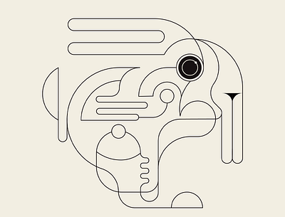 Hare Lines abstract design geometric illustration messymod minimalism rabbit vector