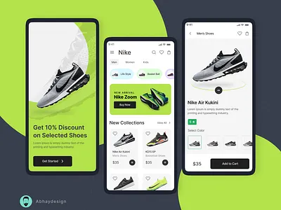 Nike Sneakers Mobile App Design Concept design mobileapp nikeapp shoesmobileapp ui ux