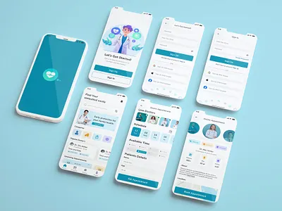 Medical service - Mobile app app ui clean colour design medical app ui medicare mobile app typography ui ui design uiux
