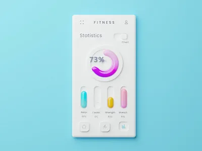 3D Neumorphism UI 3d design ui