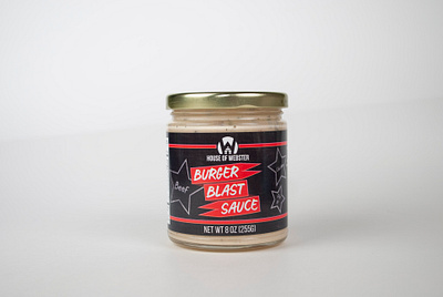 Burger Blast Sauce branding food graphic design jar label