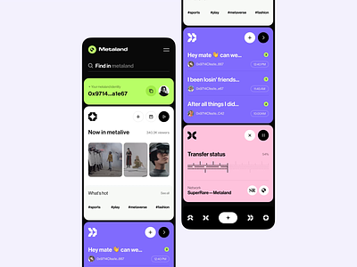 Metaland super app web 3.0 app app design blockchain chat cloud crypto crypto banking cryptocurrency dao financial meta metaverse mobile nft nfts payment product streaming web 3.0 web3