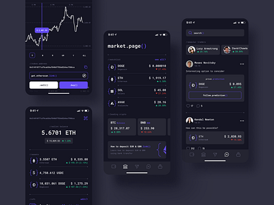 Code-Styled Crypto Trading App Concept app bitcoin blockchain bnb code code style crypto cryptocurrency embed ethereum finance financial fintech money nft trading trading app ui visual design webapp