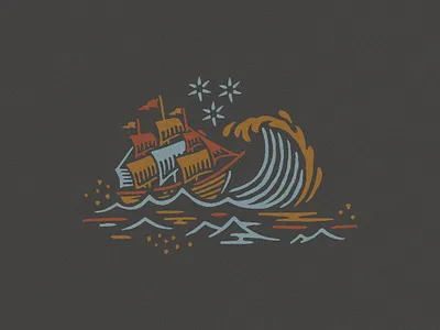 All Aboard album album art albumcover branding color design illustration illustration art logo music sailing sea ship sinking ship texture typography vector waves