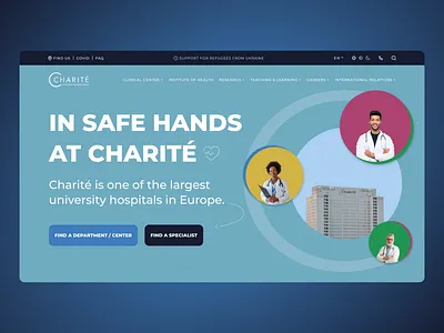 Charité university hospital - Website design hospital research ui university ux uxui web design website design