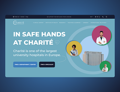 Charité university hospital - Website design hospital research ui university ux uxui web design website design