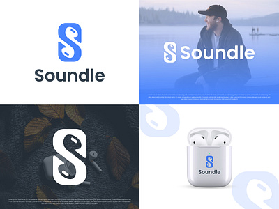 Soundle | Headphone Music Logo airpod logo brand identity branding dj logo earphone logo headphone logo identity letter s logo logo logo design logo designer logo mark logos modern logo music app music industry logo music logo negative space logo s logo sound logo