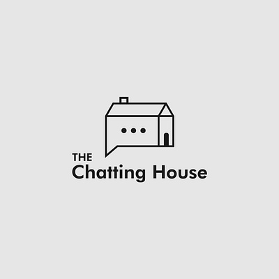 The chatting house logo concept brand designer brand identity branding chat design home house illustrator logo logo designer minimalist talk typography vector