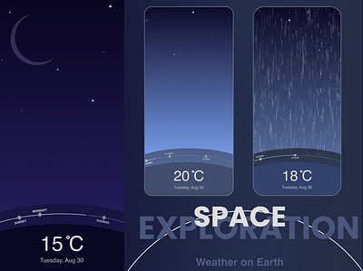 Weather App design exploration minimal space timeline ui weather weather app weatherapp