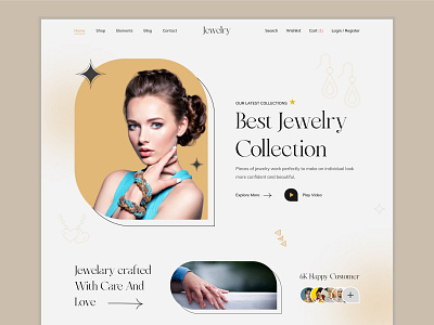 Jewelry Website Landing Page Design 3d animation appdesign branding design graphic design illustration ios jewelryshopwebsite jewelrywebsite landingpage logo motion graphics productdesign template ui uiux userinterface website wix