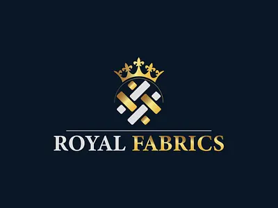 royal fabrics logo branding golden logo royal