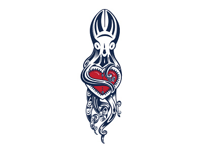 Kraken blue drawing illustration illustrator vector