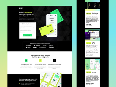 Unit | Landing Page banking banking as a service cro cro design design digital marketing graphic design landing page lead gen marketing ui ux uxui design