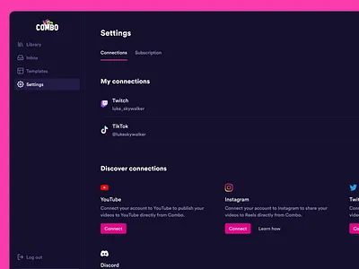 Combo - connections clean combo connections integration ui web