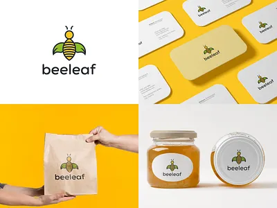Bee + Leaf Logo Design bee logo beeleaflogo brand brand identity branding clean creative design graphic design honeybee illustrator leaf logo logo logo designer logo inspiration logo mark logo type logodesign minimalist logo natural logo