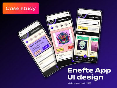 Enefte App UI design - xLabs Course Project app design digital design figma graphic design mobile retro ui ui design webapp