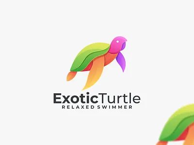 Exotic Turtle Logo animal branding colorful design gradient logo graphic design icon illustration logo modern turtle vector
