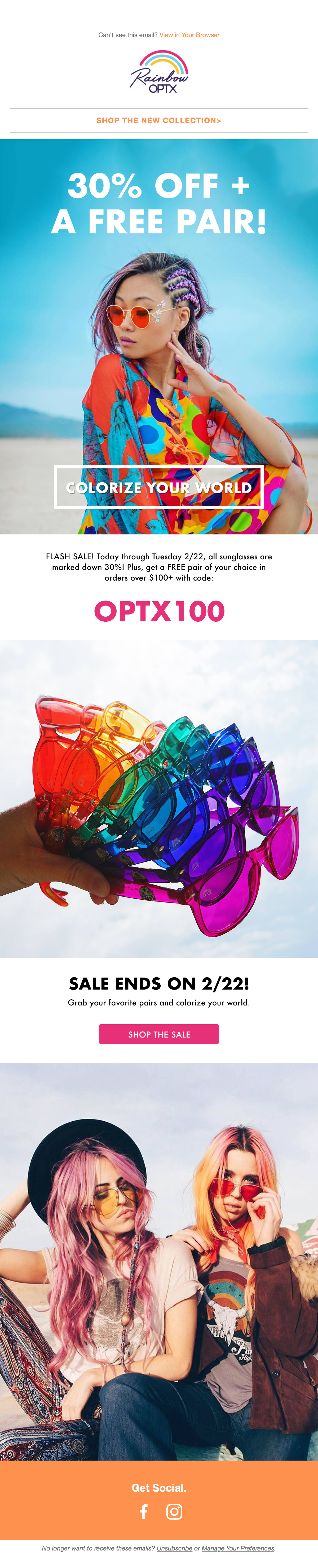 Rainbow OPTX - Email Newsletter Design branding design digital marketing email design email newsletter graphic design photoshop