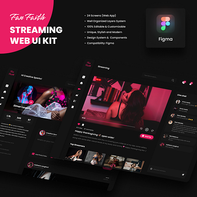 Streaming Website Ui kit - Fan Faith branding graphic design ui website ui kit