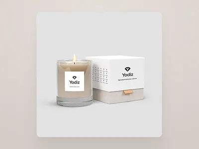 Aroma candle mockup for Yodiz studio brand identity branding design figma mockup packaging photoshop visual identity