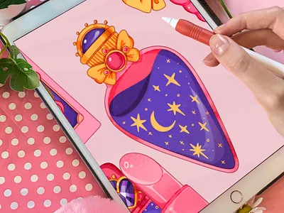 Moon Fragrance art artbook book illustration branding children children illustration cover artbook design girl graphic design illustration leaves logo portrait ui