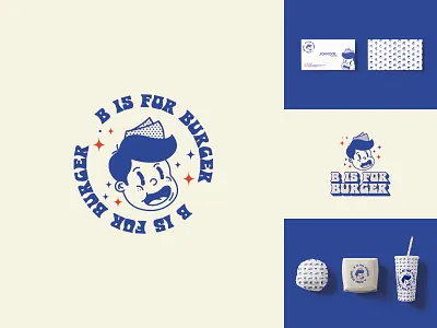 B is for Burger branding burger fast food flat design graphic design logo vector