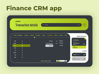 Finance CRM app banking community crm dashboard finance fintech israel manger saas ui ux