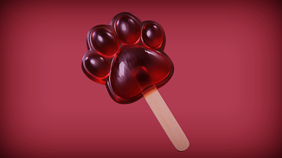 Paw Chups 3d blender illustration