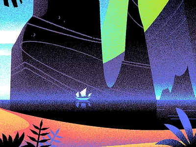 Blue Lagoon color design digital art illiustration landscape nature tropical